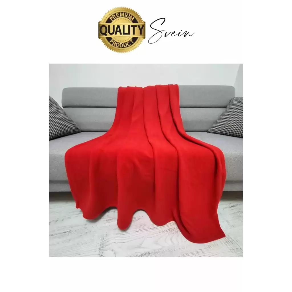 180x210 cm 2 Kişilik Sıcacık Kışlık Polar Yumuşak Rahat Konforlu Kırmızı Renk Hafif TV Battaniyesi