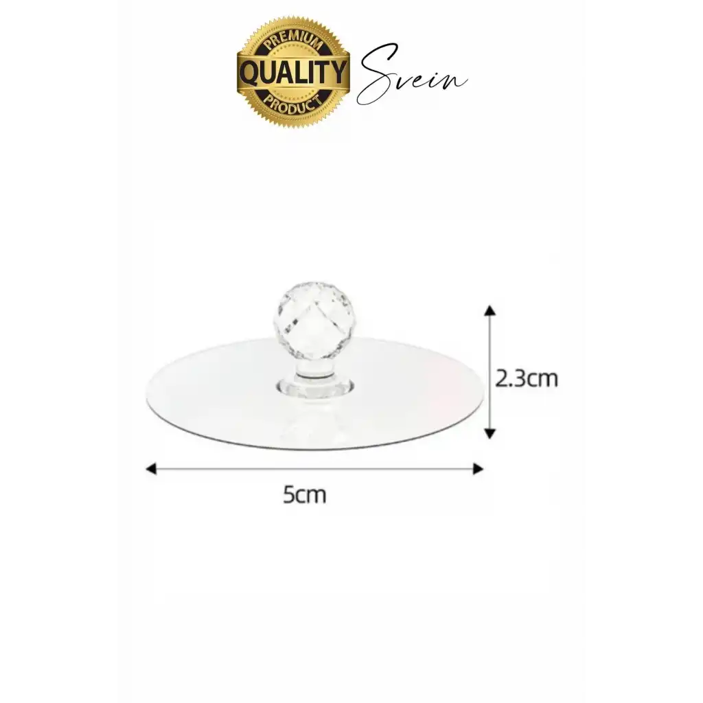 4 Adet Dekoratif Güçlü Tutunabilen Yapışkanlı Kristal Kapak Çekmece Dolap Kulp Seti Tutacak Kulbu