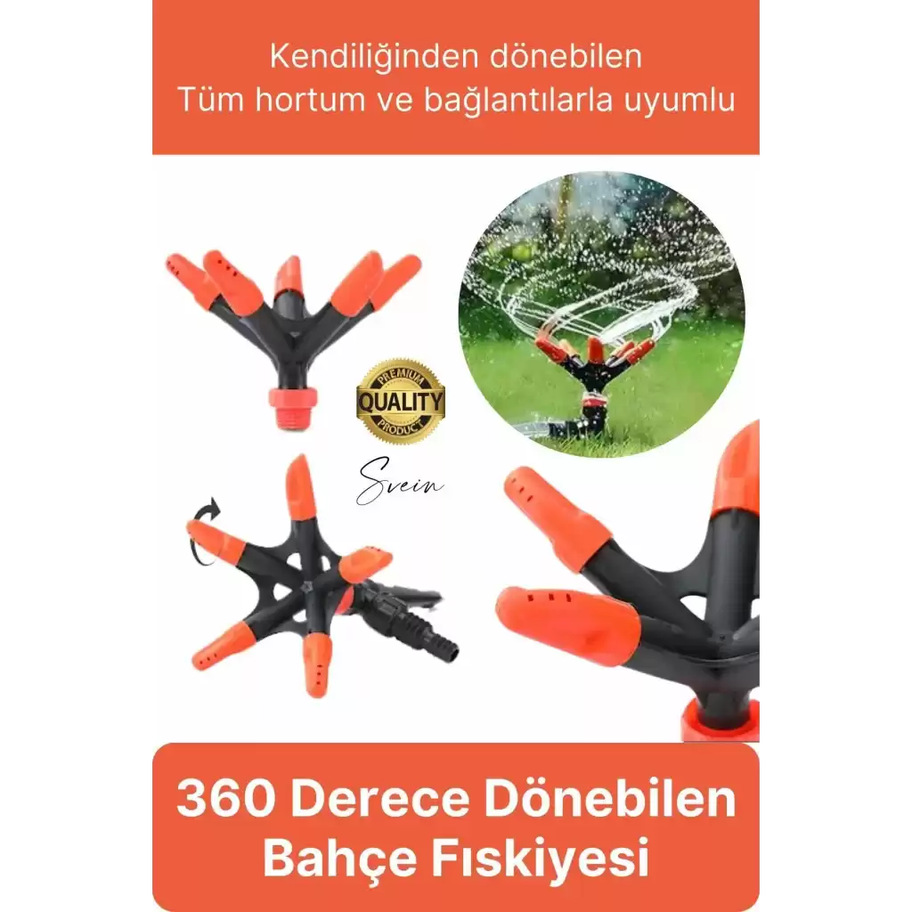 Kendiliğinden Hareketli Dönebilen Çok Yönlü Çim Bahçe Sulama Fıskiye 360 Derece Bakım Aparatı