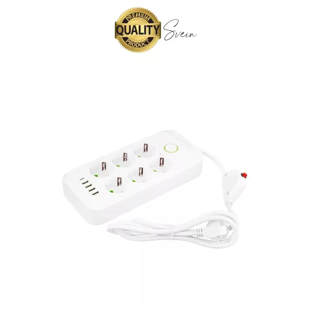 Premium Yeni Nesil Akım Korumalı 6lı Grup Priz Uzatma 4 USB Çıkışlı Bağlantılı Fiş 3000 Watt