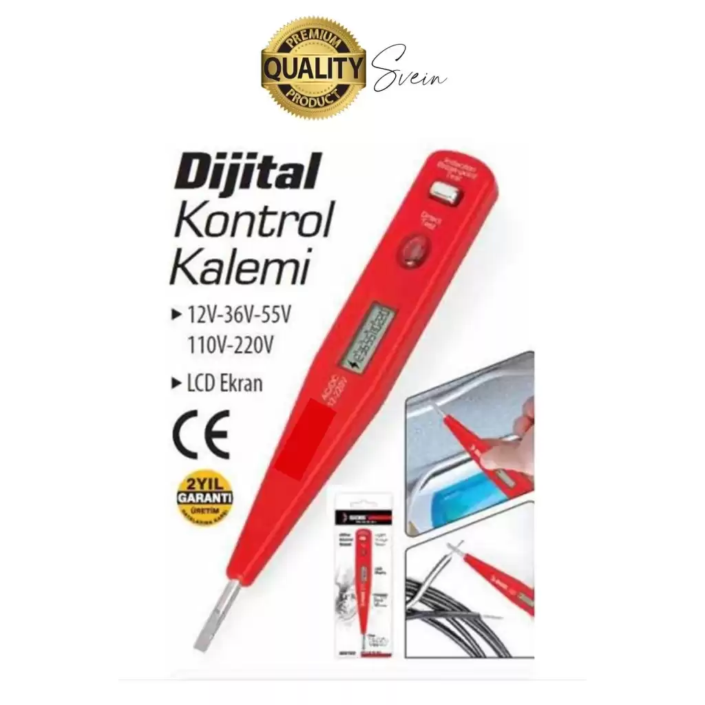 Premium Dijital Ekranlı Kontrol Kalemi Temaslı Temassız Voltaj Test Aleti Elektrik Akım Cihazı