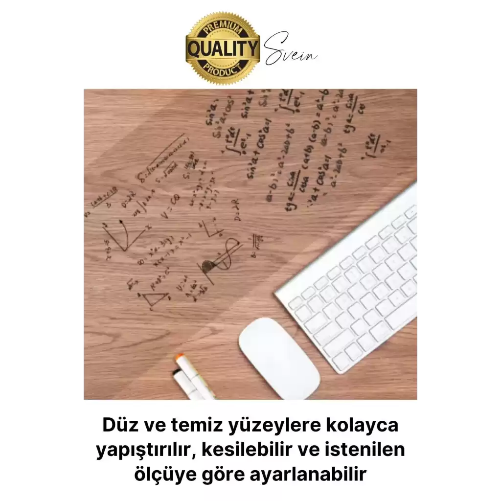 Kendinden Yapışkanlı Şeffaf Tahta Filmi 200x60 cm Okul Kreş Ofis Not Alma Yazı Çalışma Panosu Folyo