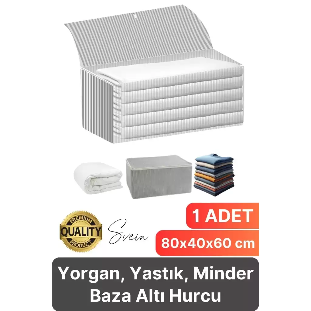 Yorgan Hurcu Baza Altı Minder Kıyafet Saklama Çantası Yatak Yastık Organizer Düzenleyici Depolama