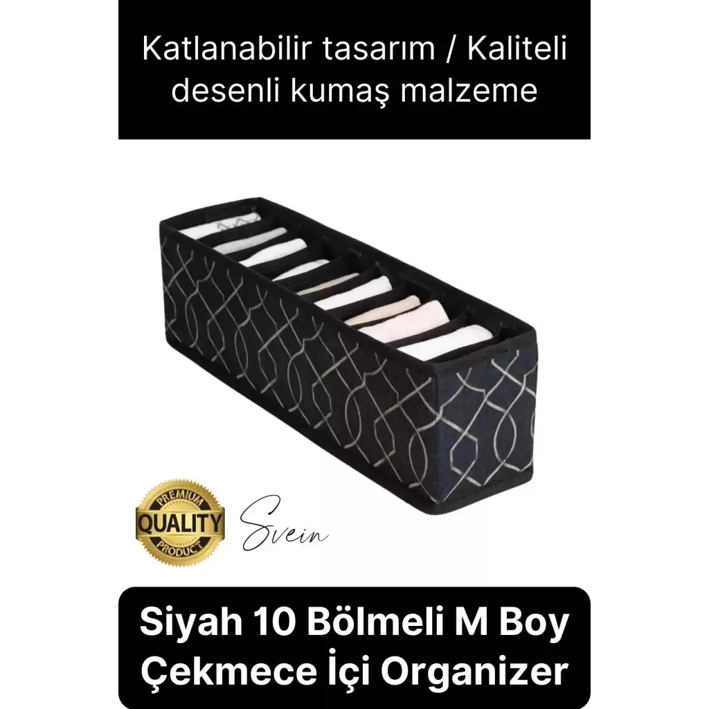 10 Gözlü Çekmece İçi Düzenleyici Organizer Medium Orta Boy Yastık Kılıfları Erkek İç Giyim Şal