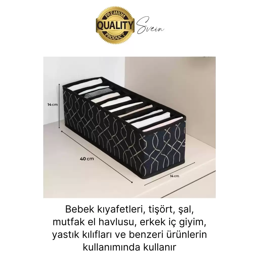 10 Gözlü Çekmece İçi Düzenleyici Organizer Medium Orta Boy Yastık Kılıfları Erkek İç Giyim Şal