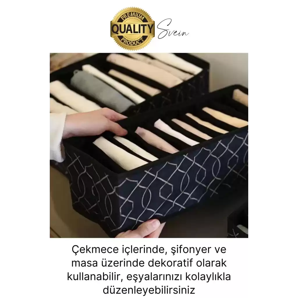 10 Gözlü Çekmece İçi Düzenleyici Organizer Medium Orta Boy Yastık Kılıfları Erkek İç Giyim Şal