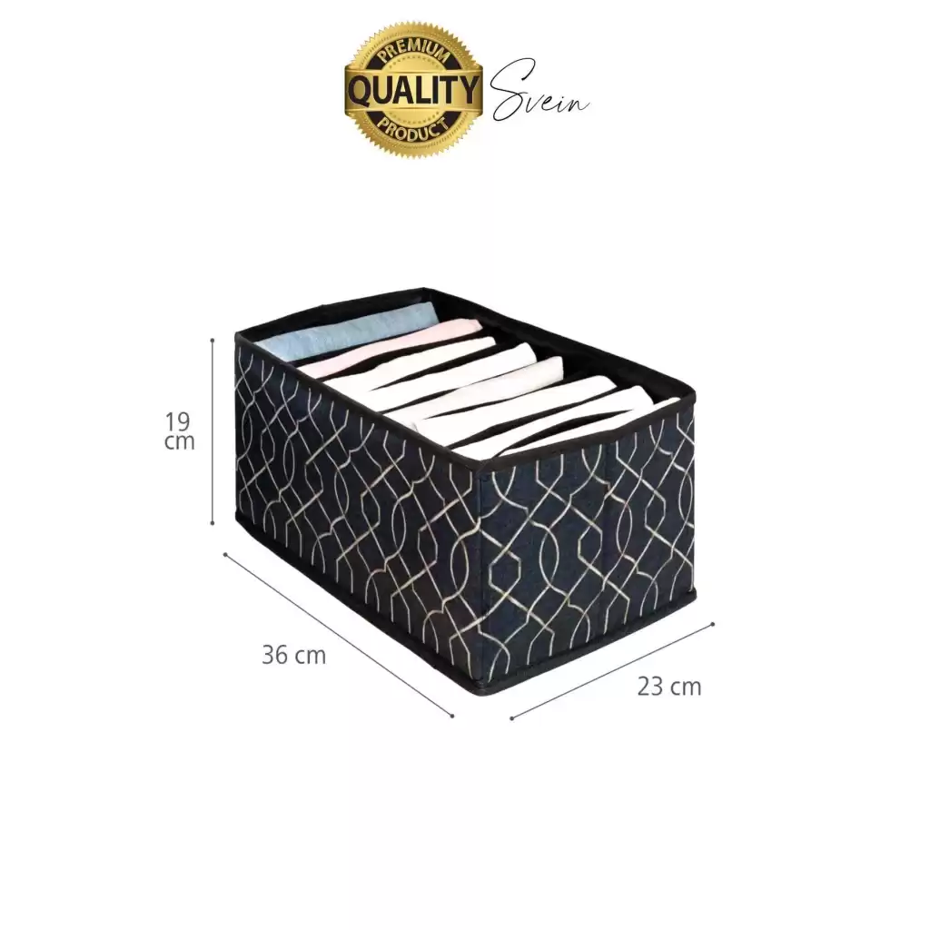 Çok Amaçlı Siyah 8 Gözlü Çekmece Dolap İçi Düzenleyici Organizer Büyük Large Boy Tshirt El Havlusu