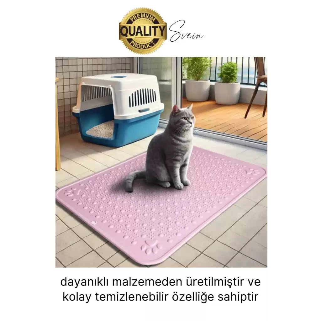 Evcil Hayvan Tuvalet Önü Paspası Silikon Mama Kum Matı Kedi Kumu Yıkanabilir Toz Tutucu Yatak Önü