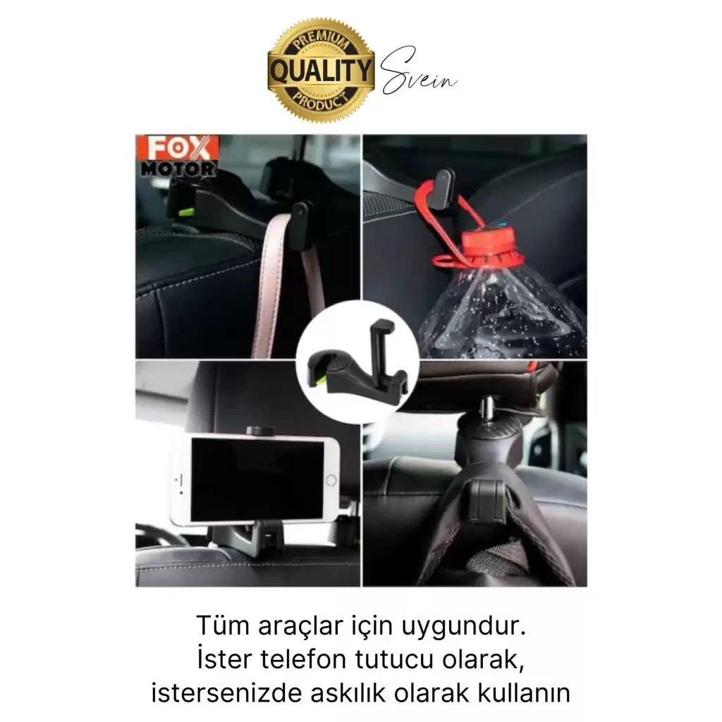 Oto Koltuk Arkası Telefon Tablet Tutucu Askılık Mesafe Ayarlı Uzayan Ayarlanabilir Sağlam Organizer