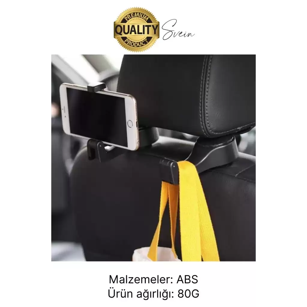 Oto Koltuk Arkası Telefon Tablet Tutucu Askılık Mesafe Ayarlı Uzayan Ayarlanabilir Sağlam Organizer