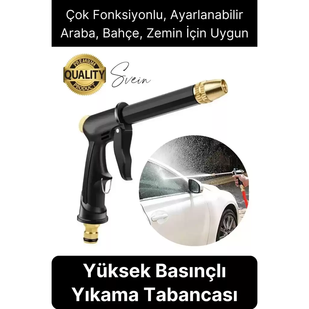 Çok Fonksiyonlu Ayarlanabilir Yüksek Basınçlı Yıkama Su Tabancası Tazyikli Araba Motor Yıkama Bahçe