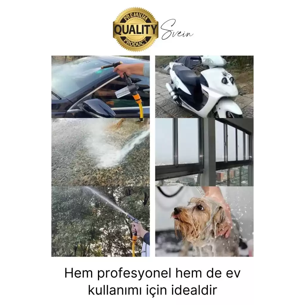 Çok Fonksiyonlu Ayarlanabilir Yüksek Basınçlı Yıkama Su Tabancası Tazyikli Araba Motor Yıkama Bahçe