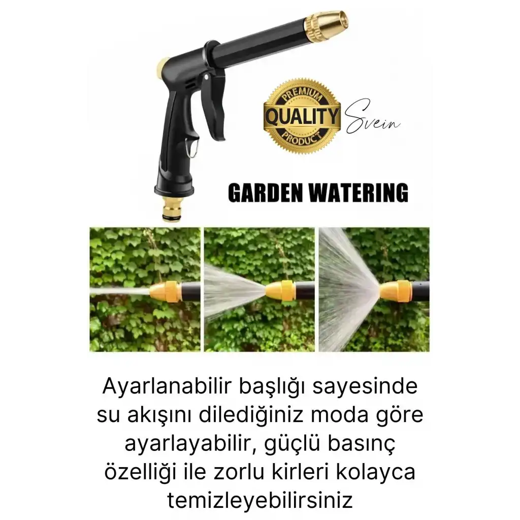 Çok Fonksiyonlu Ayarlanabilir Yüksek Basınçlı Yıkama Su Tabancası Tazyikli Araba Motor Yıkama Bahçe