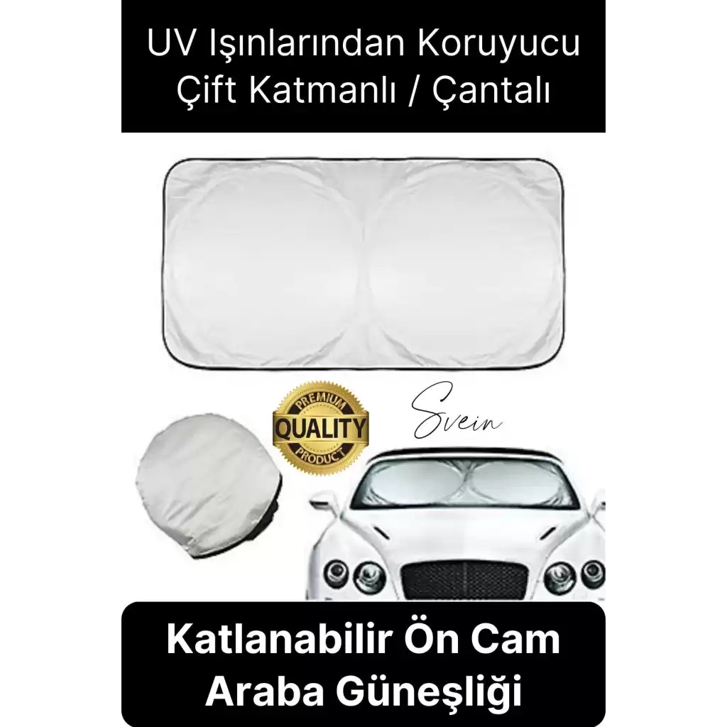 Katlanabilir Ön Cam Araba Güneşliği UV Işık Engelleyici Isı Koruması Perde Çantalı Koruma Gölgelik