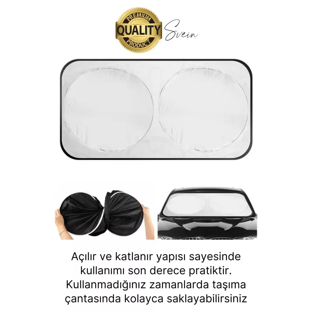Katlanabilir Ön Cam Araba Güneşliği UV Işık Engelleyici Isı Koruması Perde Çantalı Koruma Gölgelik
