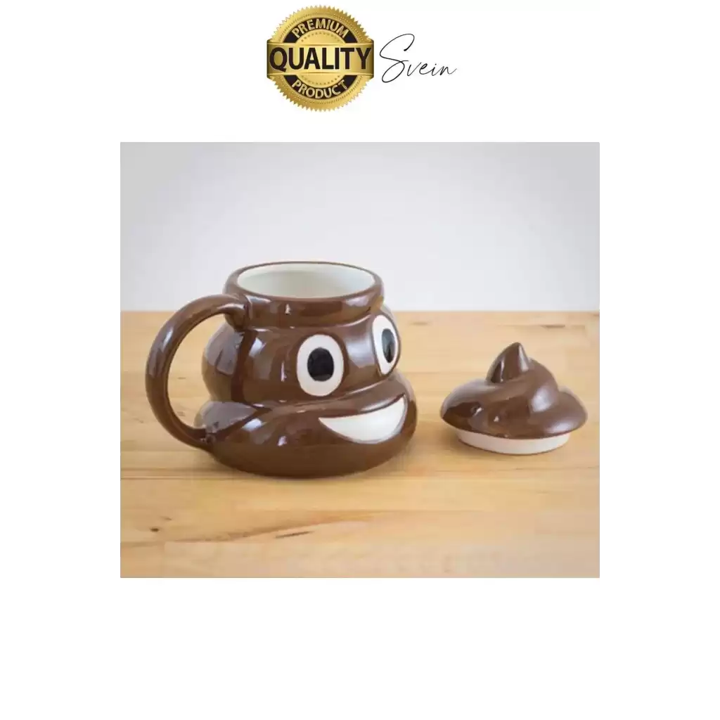 Özel Üretim Poo Kaka Emoji Kupa Bardak Esprili Eğlenceli Kapaklı Komik Karikatür Gülücük 3D Seramik