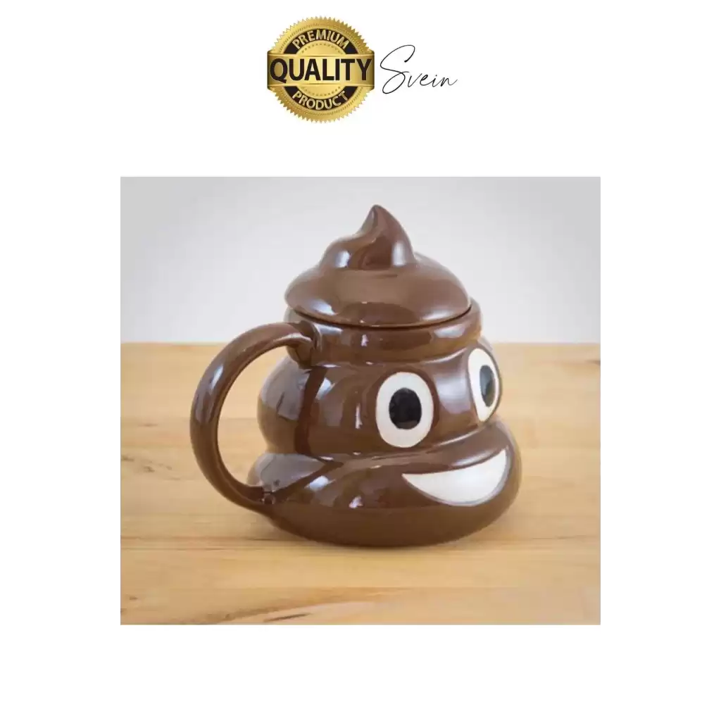 Özel Üretim Poo Kaka Emoji Kupa Bardak Esprili Eğlenceli Kapaklı Komik Karikatür Gülücük 3D Seramik
