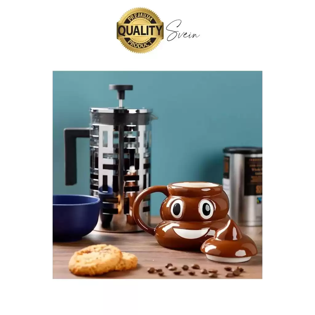 Özel Üretim Poo Kaka Emoji Kupa Bardak Esprili Eğlenceli Kapaklı Komik Karikatür Gülücük 3D Seramik