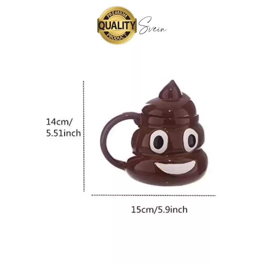 Özel Üretim Poo Kaka Emoji Kupa Bardak Esprili Eğlenceli Kapaklı Komik Karikatür Gülücük 3D Seramik