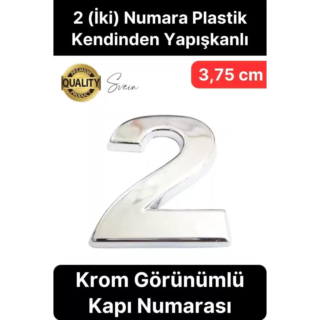 No 2 Kapı Numarası Kendinden Yapışkanlı Masa Dolap Plastik Ev Posta Kutusu Dış Mekan Daire 3,75 cm