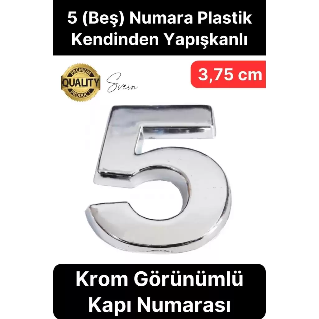 No 5 Kapı Numarası Kendinden Yapışkanlı Masa Dolap Plastik Ev Posta Kutusu Dış Mekan Daire 3,75 cm