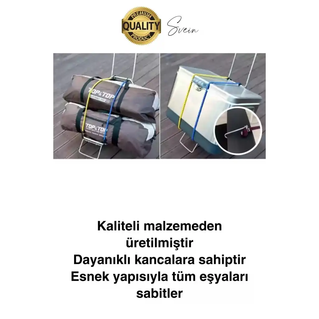 Geniş Uzun Bagaj Lastiği 2 mt Kancalı Gerdirme Bisiklet Sabitleme Bagaj Halatı Araba Karavan