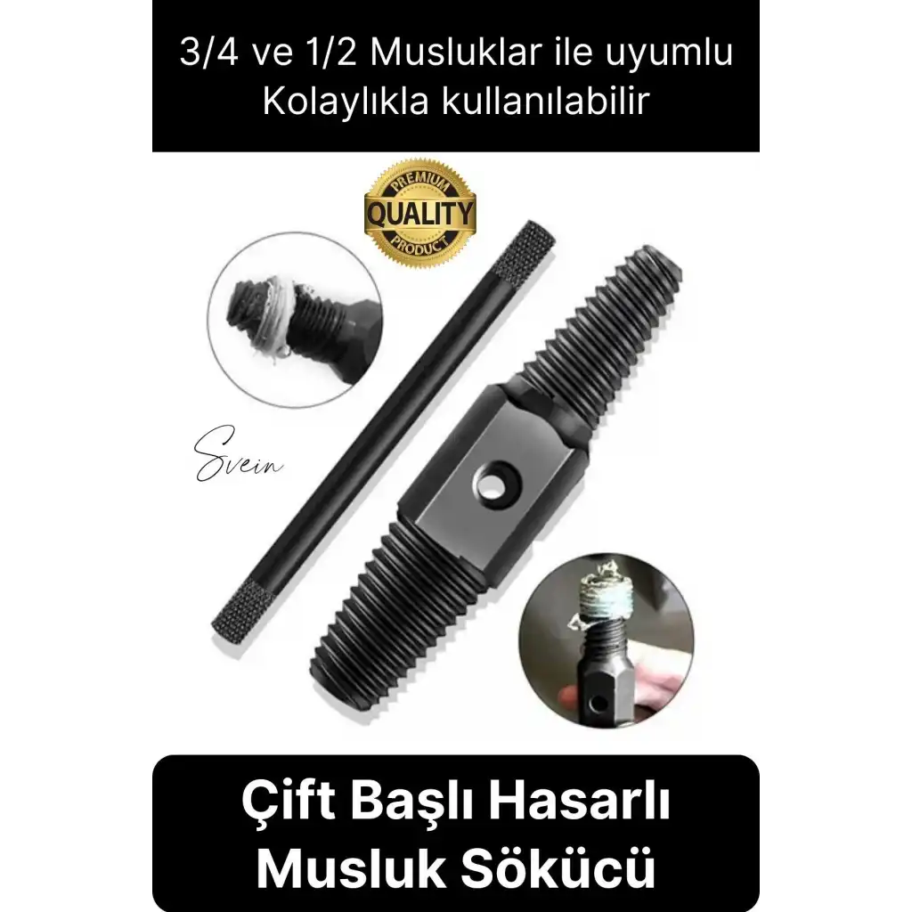 Kırık Musluk Ters Kılavuz Açıcı Aparatı Çift Başlı Su Borusu Vida Hasarlı Cıvata Sökücü Set