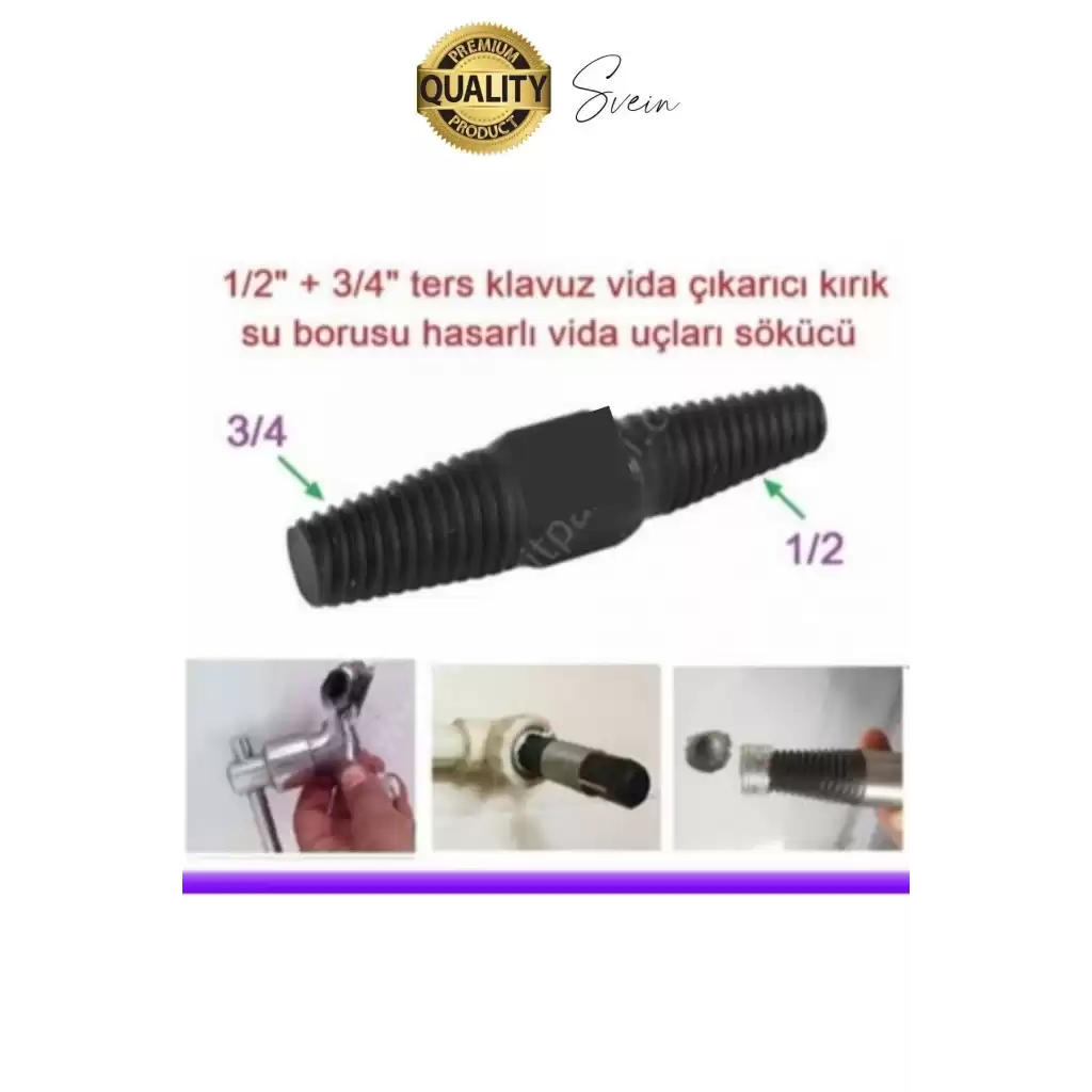Kırık Musluk Ters Kılavuz Açıcı Aparatı Çift Başlı Su Borusu Vida Hasarlı Cıvata Sökücü Set