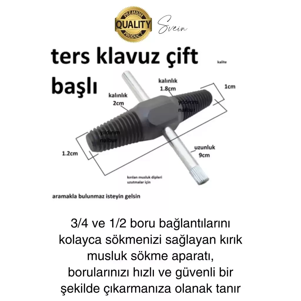 Kırık Musluk Ters Kılavuz Açıcı Aparatı Çift Başlı Su Borusu Vida Hasarlı Cıvata Sökücü Set
