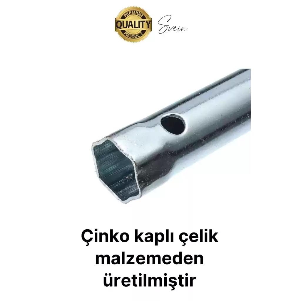 6 Parça Kovan Tipi Lokma Anahtarı Buji Boru Seti Civata Çinko Kaplı Lavabo Montaj 8-17 mm Arası