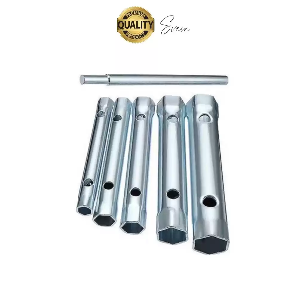 6 Parça Kovan Tipi Lokma Anahtarı Buji Boru Seti Civata Çinko Kaplı Lavabo Montaj 8-17 mm Arası