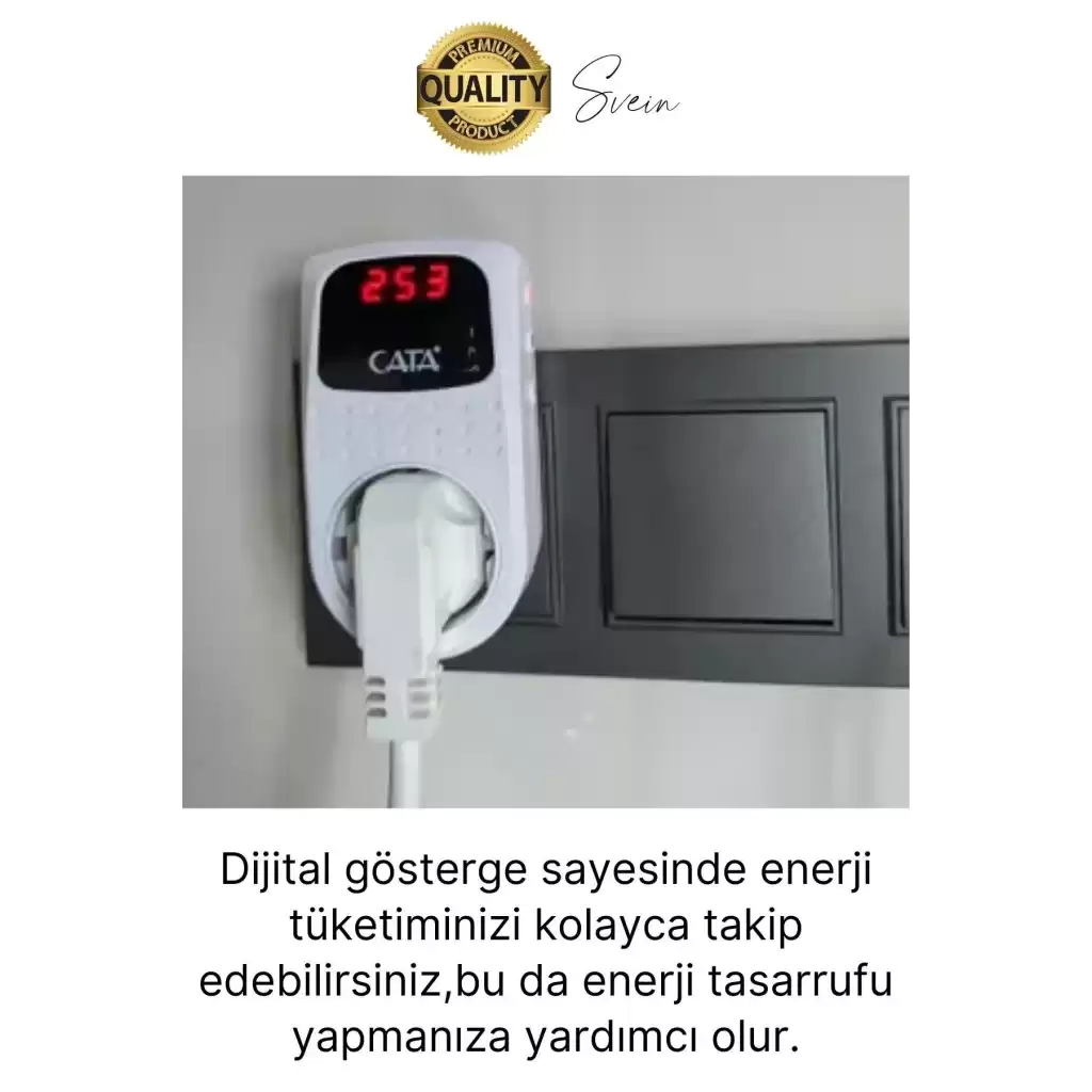 Premium Dijital Akım Korumalı Tekli Priz TV Bilgisayar Led Göstergeli Ekran Çocuk 4000 Watt Güvenli