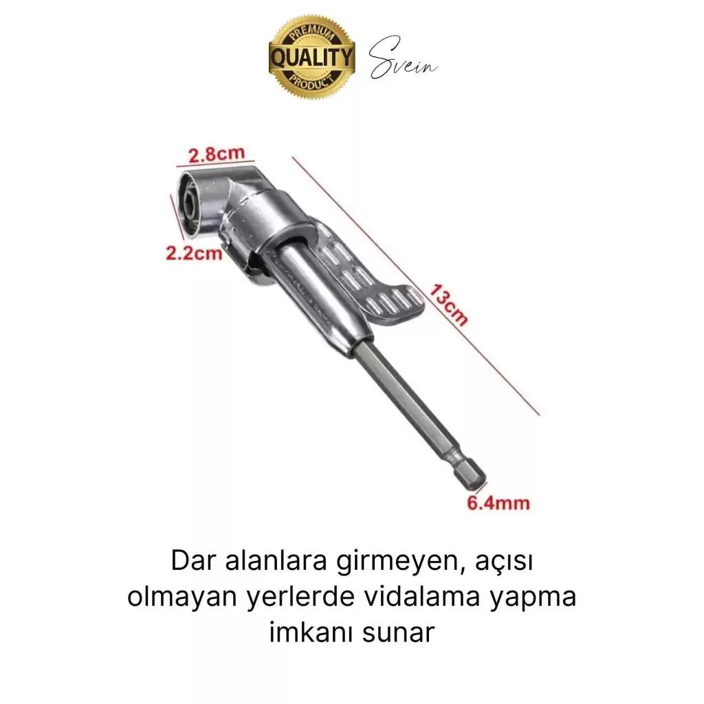 Vidalama Köşe Adaptörü Aparat Pratik Matkap Ucu Dar Alan Kör Nokta Açılı Hızlı Değiştirme Uç Tutucu