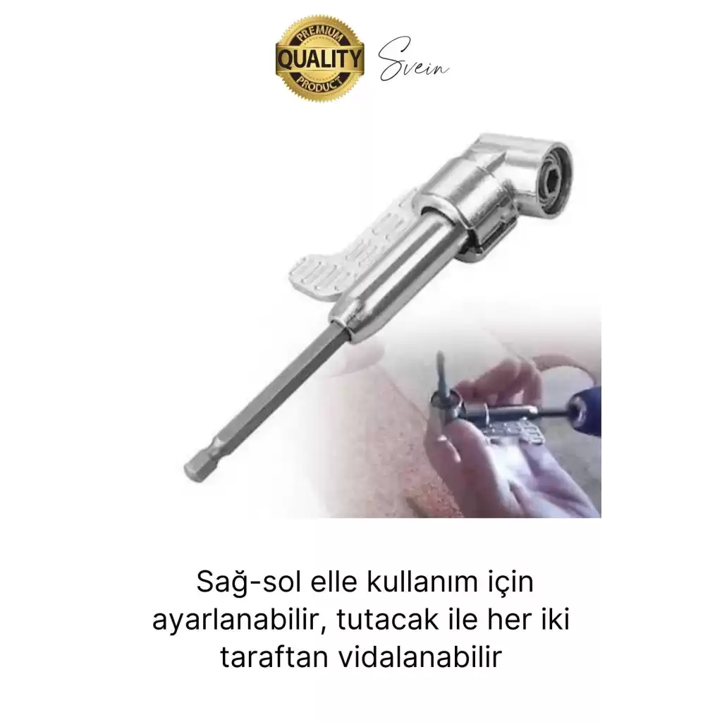 Vidalama Köşe Adaptörü Aparat Pratik Matkap Ucu Dar Alan Kör Nokta Açılı Hızlı Değiştirme Uç Tutucu