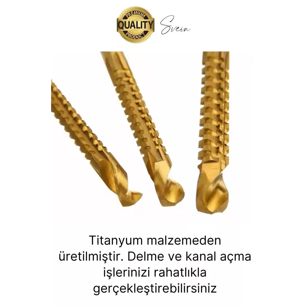 Premium Çok Amaçlı 3lü Freze Matkap Uç Seti Ahşap Tahta Delme Titanyum Kanal Açma Sunta Mdf Oyma