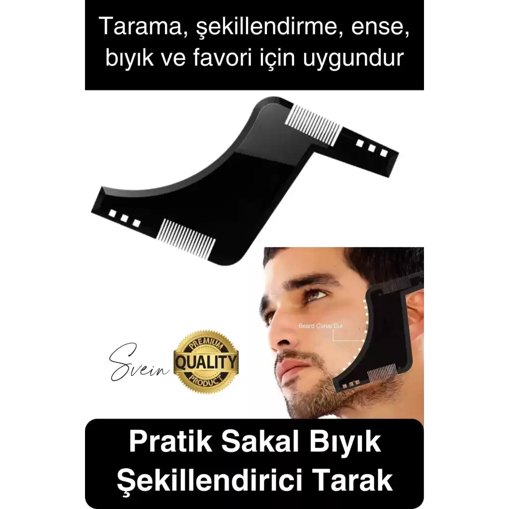 Yeni Sezon Sakal Şekillendirici Kalıp Tarak Bıyık Bakım Şablon Erkek Ense Cep Favori Simetrik Kesim