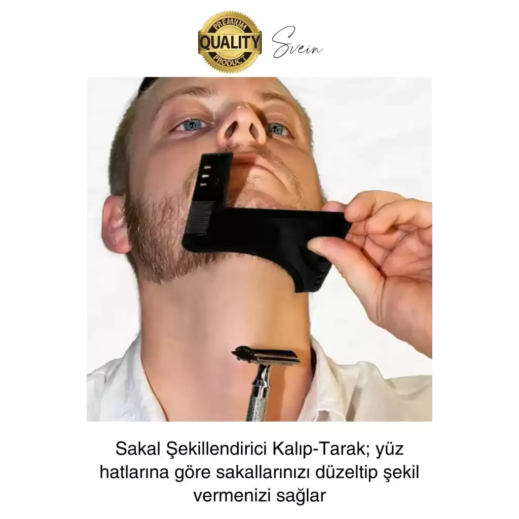 Yeni Sezon Sakal Şekillendirici Kalıp Tarak Bıyık Bakım Şablon Erkek Ense Cep Favori Simetrik Kesim