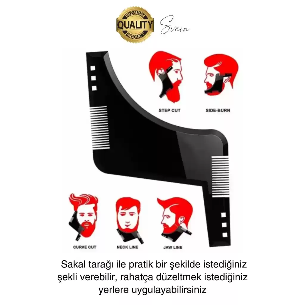 Yeni Sezon Sakal Şekillendirici Kalıp Tarak Bıyık Bakım Şablon Erkek Ense Cep Favori Simetrik Kesim