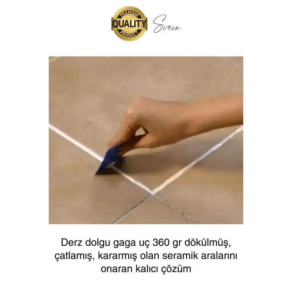 Premium Fayans Arası Siyah Hazır Derz Dolgu Gaga Uç Tüp Mermer Mutfak Banyo Zemin Duvar Onarıcı