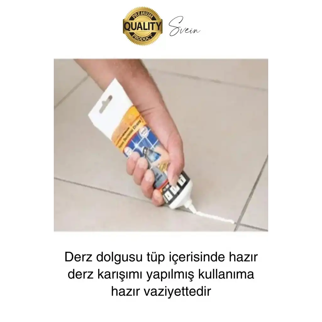 Premium Fayans Arası Siyah Hazır Derz Dolgu Gaga Uç Tüp Mermer Mutfak Banyo Zemin Duvar Onarıcı