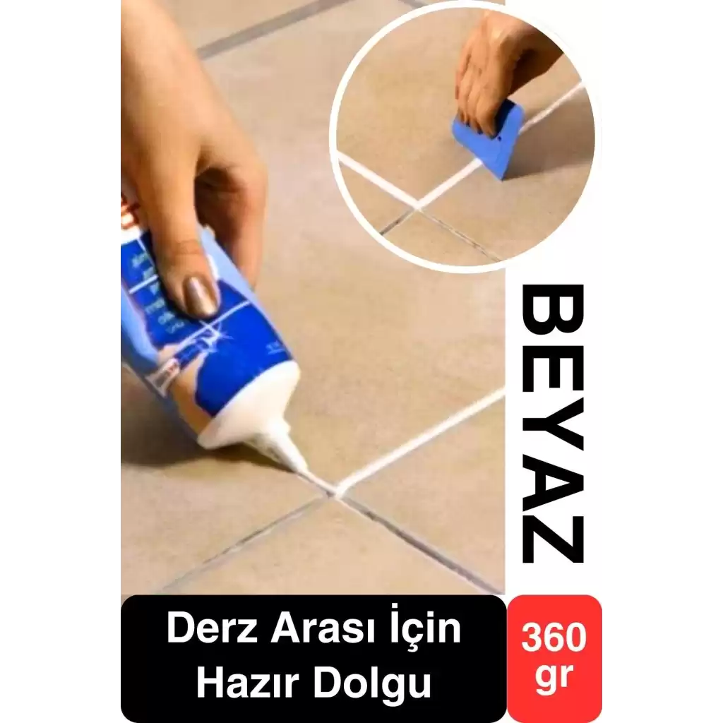 Premium Fayans Arası Beyaz Hazır Derz Dolgu Gaga Uç Tüp Mermer Mutfak Banyo Zemin Duvar Onarıcı