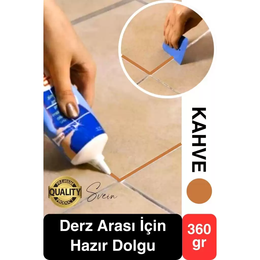 Premium Fayans Arası Kahve Hazır Derz Dolgu Gaga Uç Tüp Mermer Mutfak Banyo Zemin Duvar Onarıcı