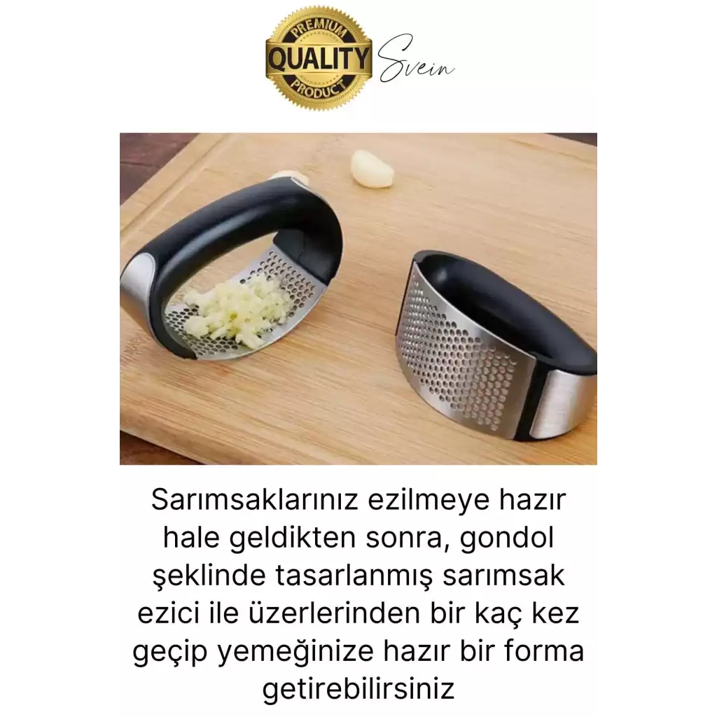 Premium Kolay Kullanımlı Yeni Nesil Sarımsak Rendesi Zencefil Öğütücü Ezici Paslanmaz Çelik Gondol