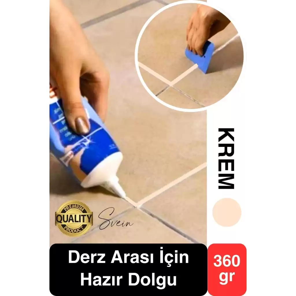 Premium Fayans Arası Krem Hazır Derz Dolgu Gaga Uç Tüp Mermer Mutfak Banyo Zemin Duvar Onarıcı