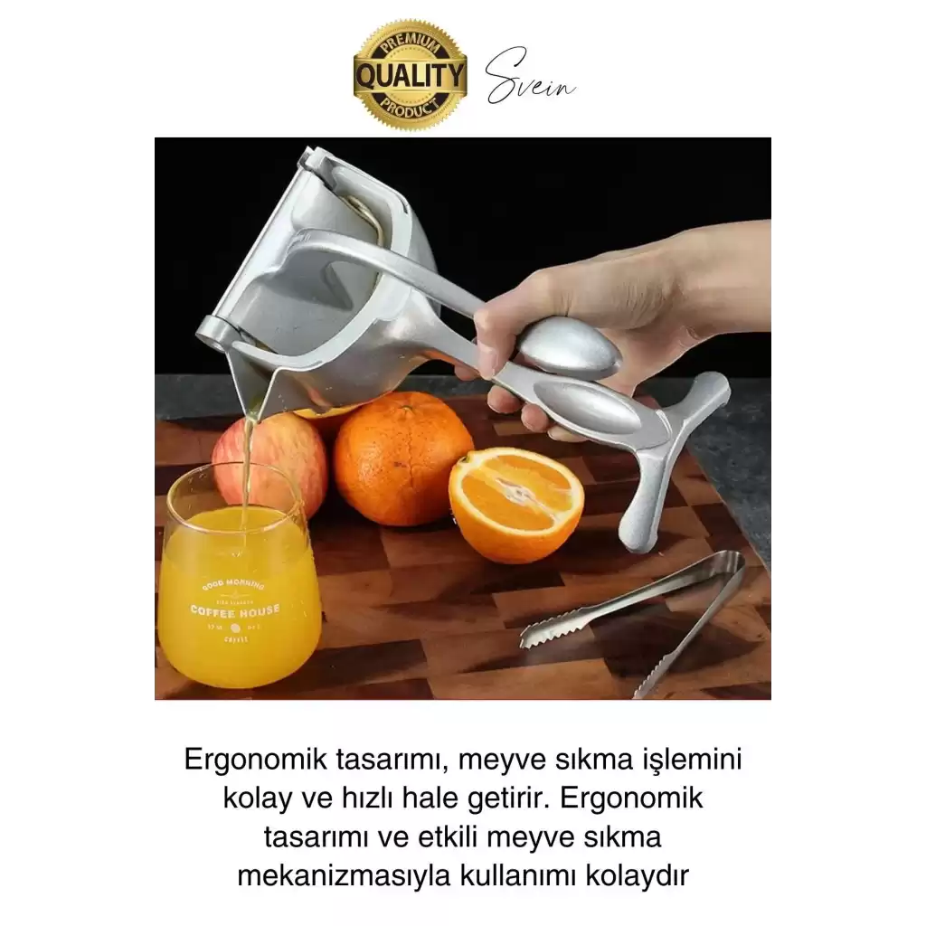 Premium Alüminyum Katı Meyve Sıkacağı Narenciye Portakal Limon Suyu Basınçlı Manuel Ev Mutfak Aleti