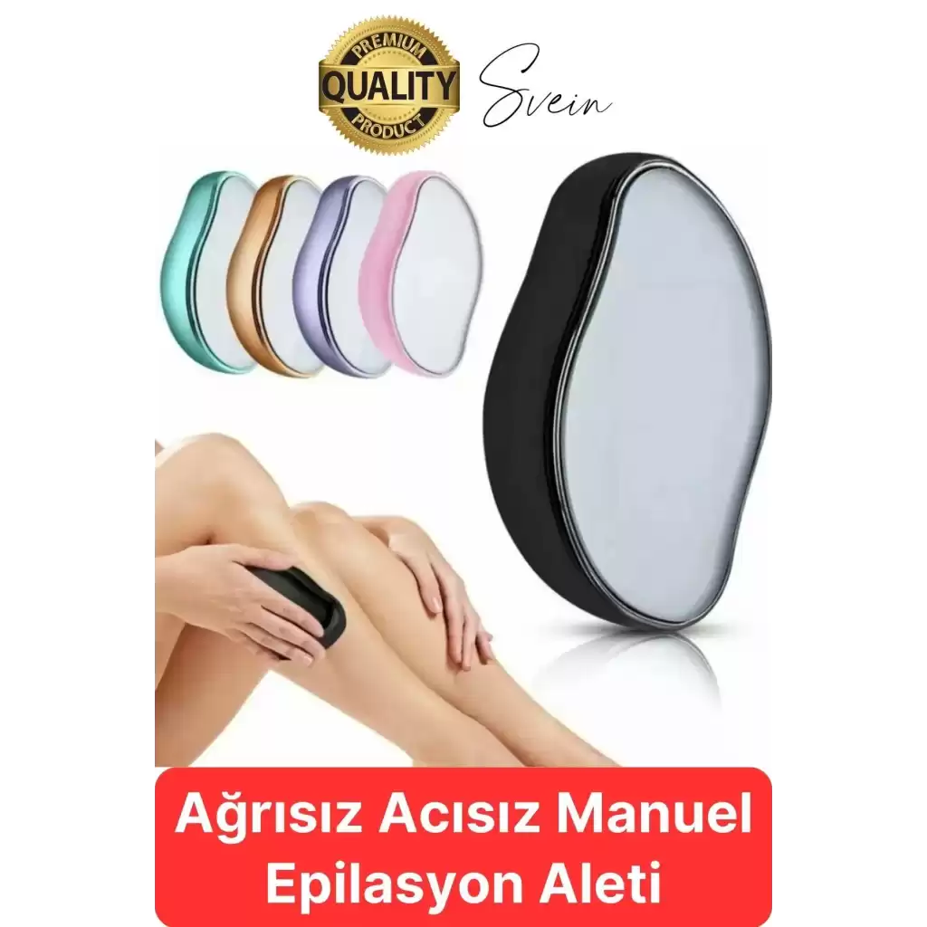 Acısız Ağrısız Tüy Dökücü Epilasyon Aleti Manuel Kıl Kristal Alma Epilatör Silgisi Kol Bacak Vücut