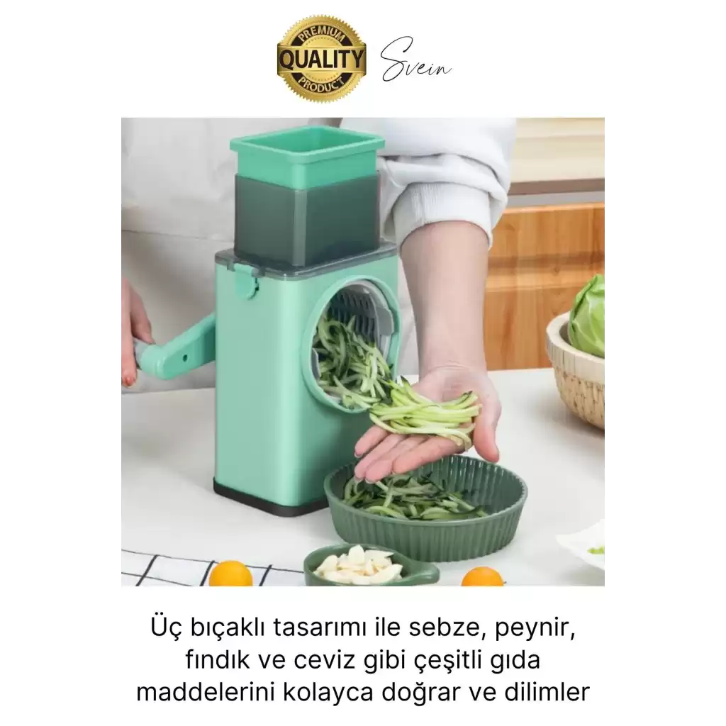 Fonksiyonel Rende Kollu Sebze Doğrayıcı Dilimleyici Mutfak Tambur Peynir Fındık Ceviz Öğütücü