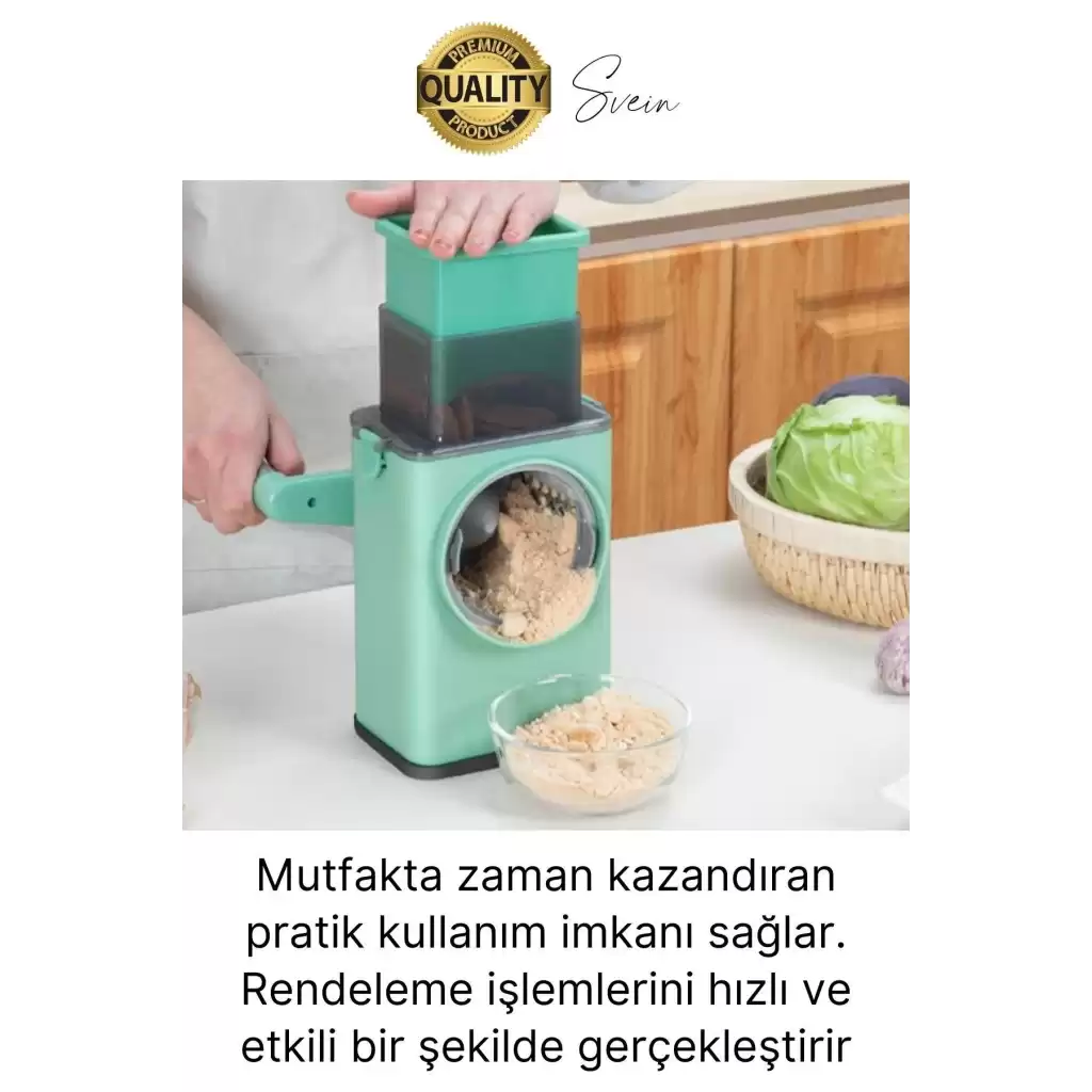 Fonksiyonel Rende Kollu Sebze Doğrayıcı Dilimleyici Mutfak Tambur Peynir Fındık Ceviz Öğütücü