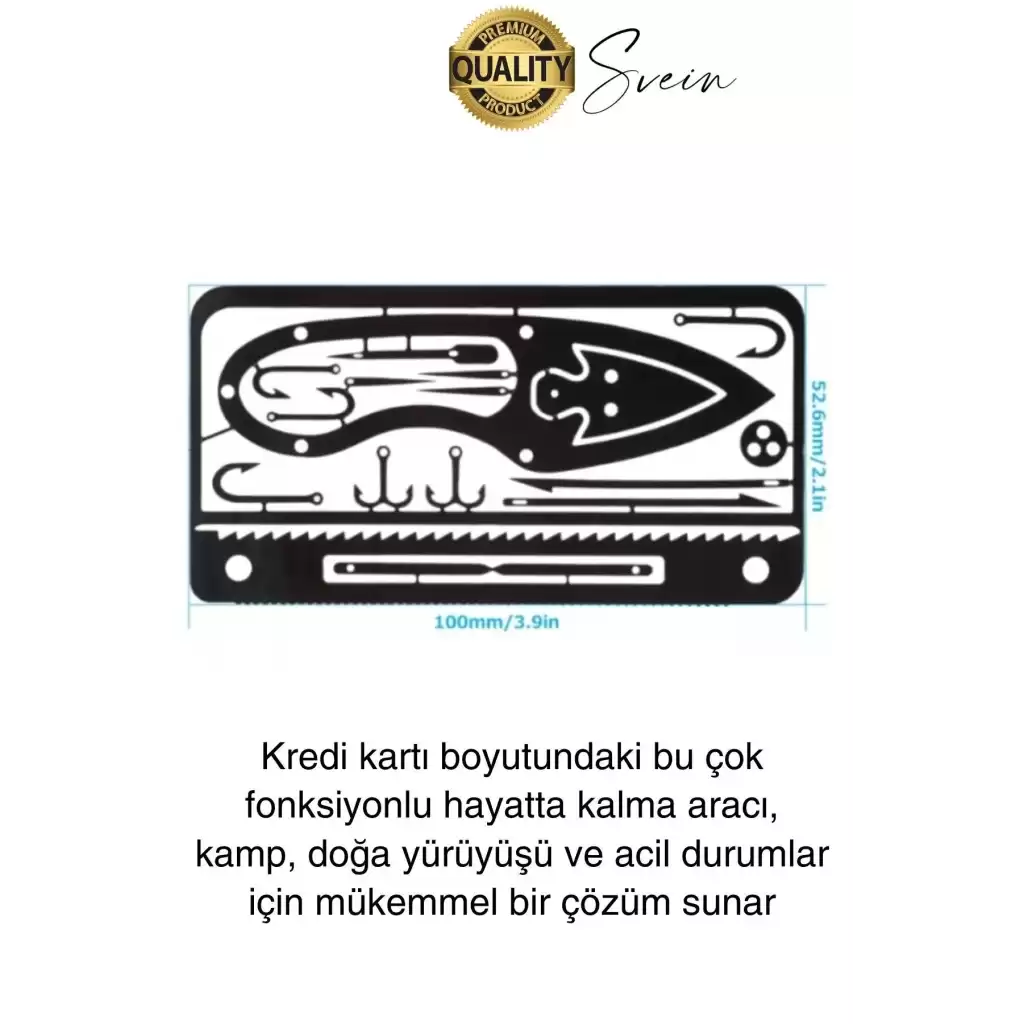 Paslanmaz Çelik Çok Fonksiyonlu İşlevsel Balıkçı Kiti Hayatta Kalma Balık Tutma Olta Uç Seti Cep Boy