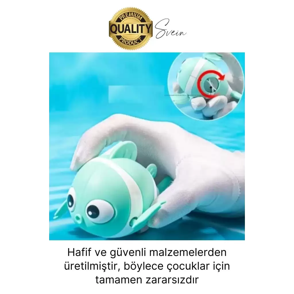 Kurmalı Balık Bebek Banyo Oyuncağı Arkadaşı Deniz Şişme Havuz Küvet Suda Yüzen Eğlenceli Oyuncak